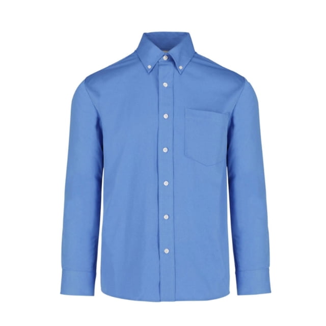 Camisa de Gabardina Manga Larga para Caballero, Color Azul Francia, Talla Grande, 50% Algodón y 50% Poliéster. Yazbek C0607