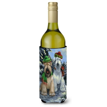 Carolines Treasures PPP3194LITERK 24 oz Wheaten Terrier Christmas Snowdog Wine Bottle Hugger