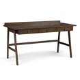 thumbnail image 1 of SIMPLIHOME Rylie SOLID WOOD Contemporary Modern 60 inch Wide Home Office Desk, Writing Table, Workstation, Study Table Furniture in Natural Aged Brown with 3 Drawers, 1 of 5
