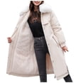thumbnail image 3 of Gibobby Chamarra larga mujer, Chaqueta de larga de plumón de pato con capucha para mujer, ligera, gruesa para invierno(Blanco,XG), 3 of 5