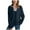 Womens Fall Clothes Navy, variant on Womens Ribbed Knitted Thin Sweaters, Zip Up Sweatshirt for Women Fall Fashion Loose Fit Solid Color V Neck Long Sleeve Pullover