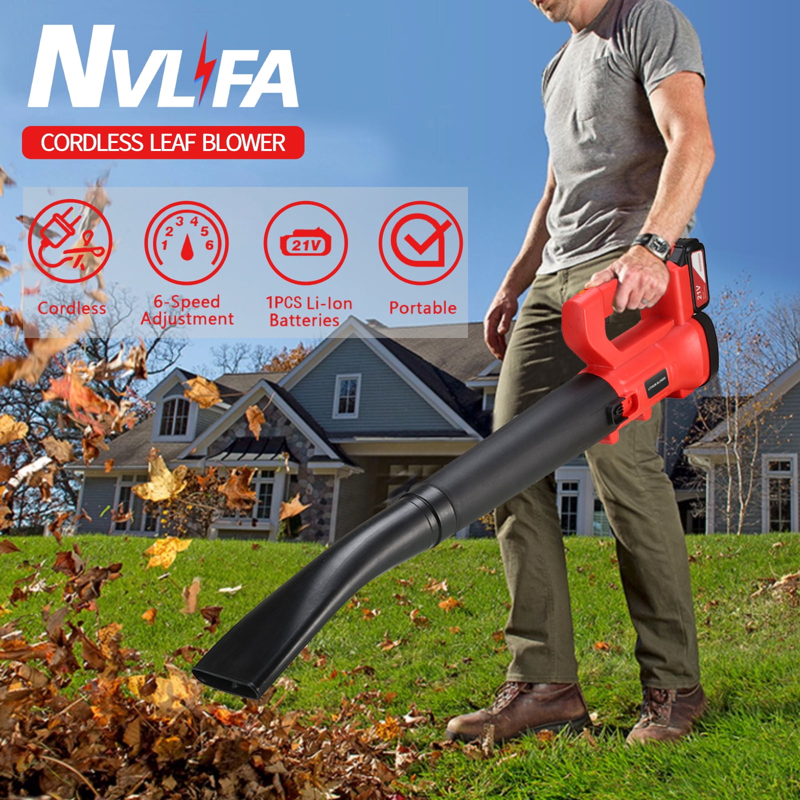 Best Partner Turbine Powerful Leaf Blower 2-Speed Control with 120MPH and 465 CFM Output Ergonomic Handle Design 