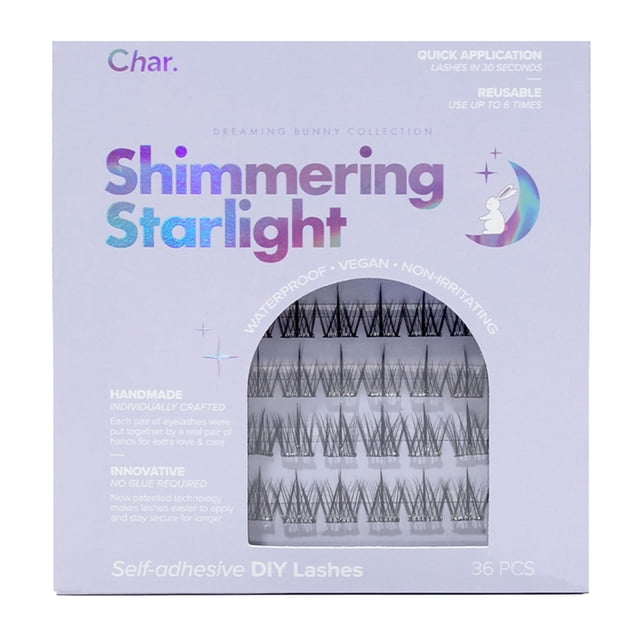 Char. Pestañas reutilizables a prueba de sudor Shimmering Starlight, 36 unidades