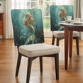 thumbnail image 4 of Mermaid Chair Back Covers Set of 1, Ocean Stretch Dining Chair Back Slipcovers Removable Seat Cover for Kitchen Restaurant Hotel Cafe, 4 of 9