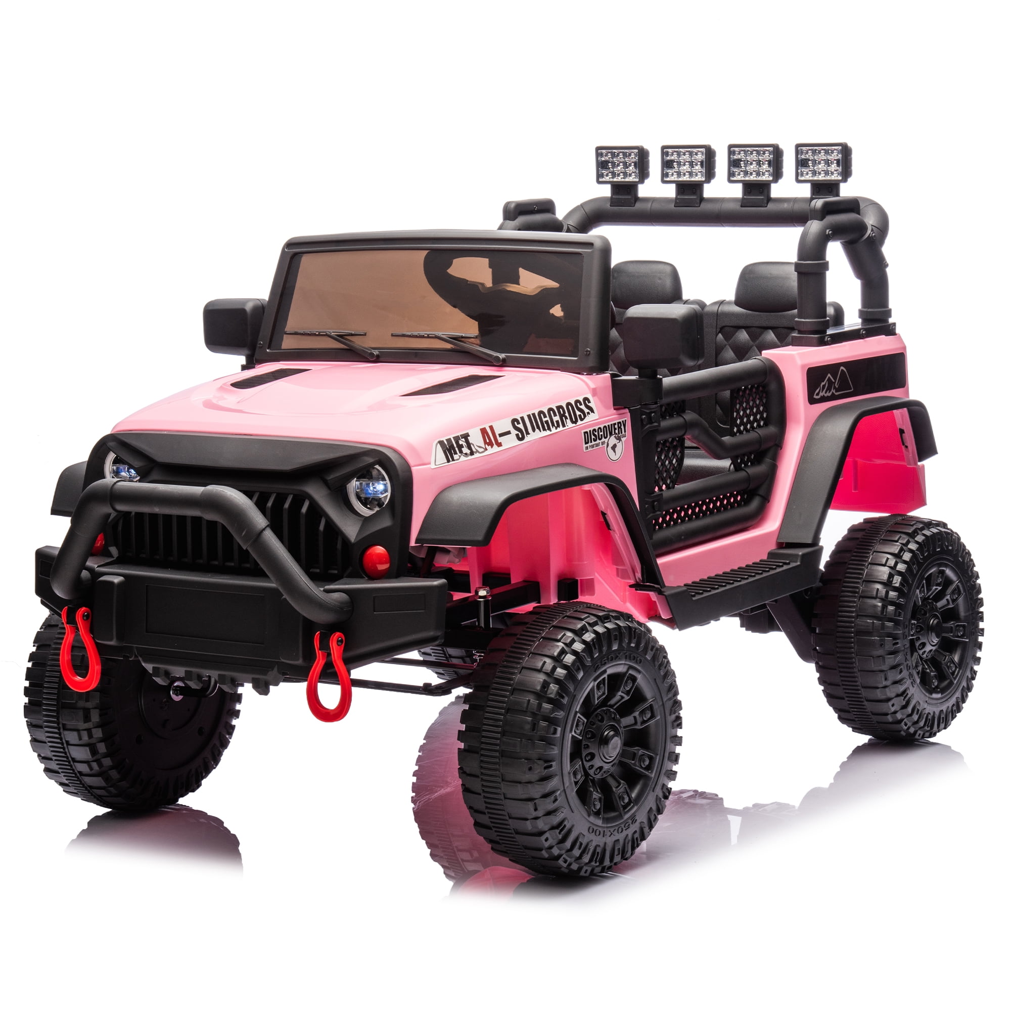 DYNALUNE  24V Kids Ride on Jeep, 400W Battery Powered Car with 4-Wheel Suspension & Music
