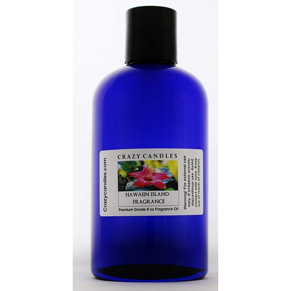 Crazy Candles 8oz Hawaiian Island Fragrance 8 Fl Oz Bottle (237ml) Premium Grade Scented Fragrance Oil Made in USA