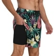 thumbnail image 3 of Balery Green Tropical Leaves Mens Swim Trunks Swim Shorts for Men Quick Dry Inseam Beach Shorts with Compression Liner Pocket-X-Large, 3 of 9