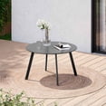 thumbnail image 7 of LAUSAINT HOME Round Outdoor Coffee Table, 27.6” Weather Resistant Metal Patio Side Table, Black, 7 of 7