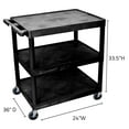thumbnail image 2 of Home Office 3 Shelf Structural Foam Plastic Utility Cart - Black, 2 of 4