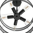 thumbnail image 6 of YANSUN 5-Light Black Modern Farmhouse Drum Chandelier with White Linen Shade for Dining Room Living Room Bedroom Ceilings, E12 Bulbs, 6 of 8