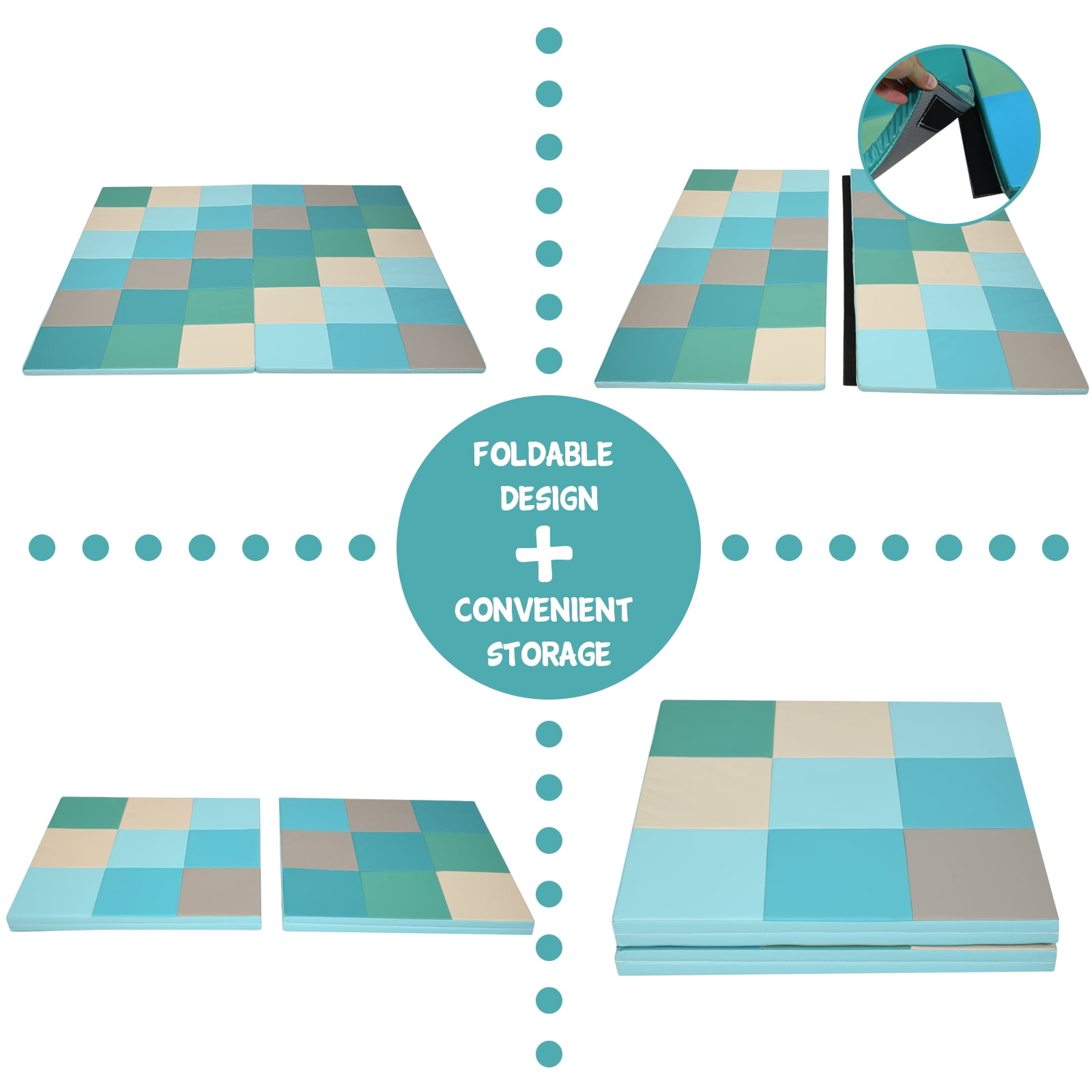 Infans 58" Toddler Foam Play Mat Baby Folding Activity Floor Mat Home Daycare School