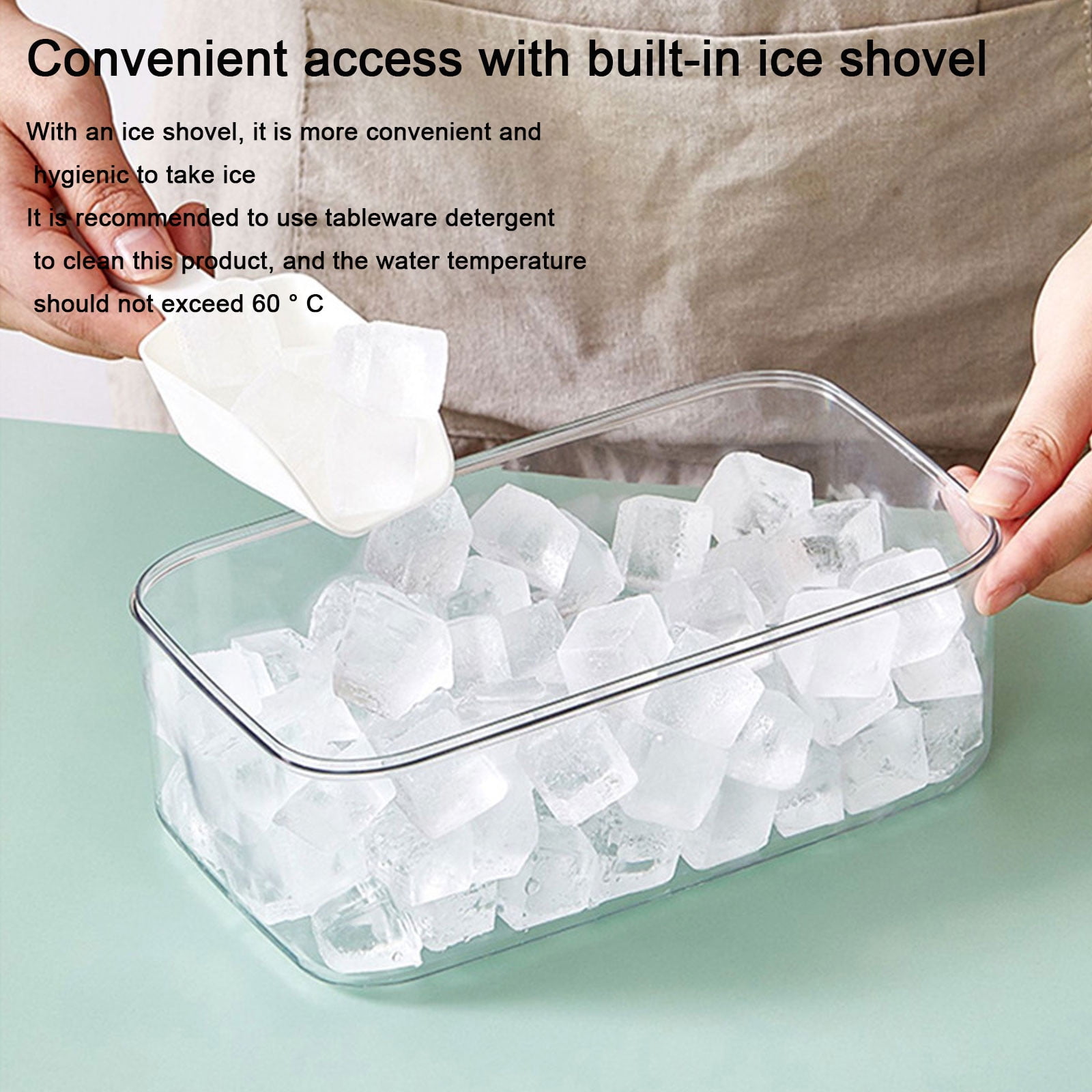 BZPIZ Flash Ice Molds Trays for Freezer BPA Free, Easy-Release Silicone Ice Maker Stackable Compact Ice Bucket Kits