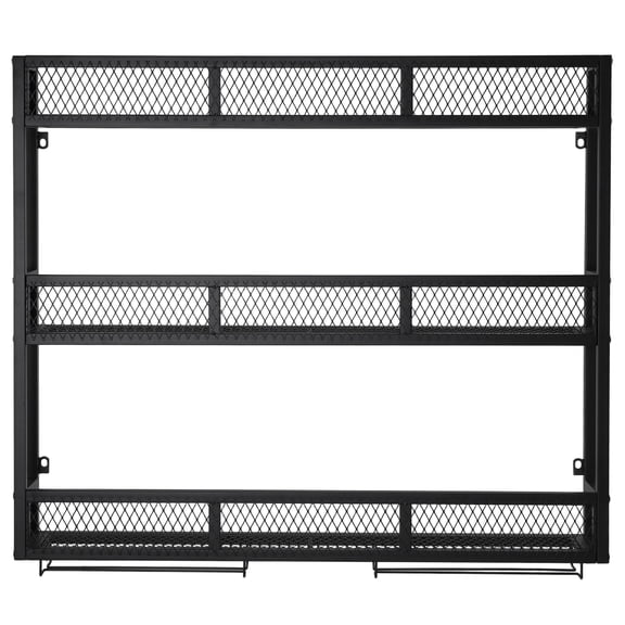 golytefs 39in 3-Tiers Metal Wine Rack Wall Mounted Liquor Bottle Display Shelf with Glass Holder Liquor Cabinet for Kitchen Dining Room Home Bar