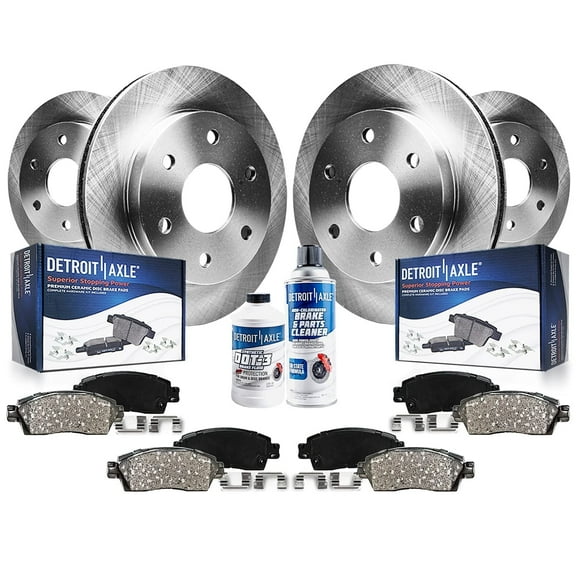 Detroit Axle - Front Rear Disc Rotors Brake Pads for Chevrolet Silverado GMC Sierra Suburban Avalanche Yukon XL 1500 Tahoe Cadillac Escalade EXT ESV: 12.01 inch Front and 12.99 inch Rear Rotors