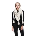 thumbnail image 1 of Women's Knitted Triangular Tassel Scarf for Fall and Winter, 1 of 3