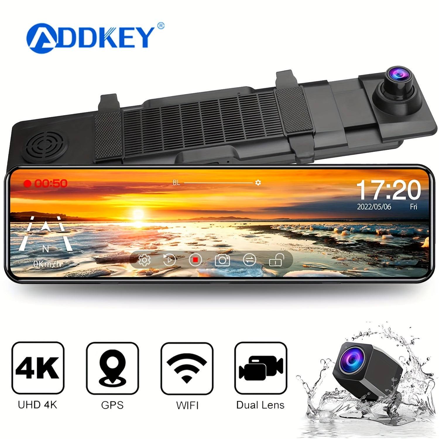 アクセサリー AUKEY mirror dash camera High Quality Sensor Aukey Dashboard Camera DR02 P App