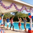 thumbnail image 6 of Red White Blue Patriotic Tinsel Garland with American Flags, Metallic Foil Fringe Banner Streamers for 4th of July, Memorial Day, Veterans Day, Independence Day, and Parade Decorations, 6 of 6