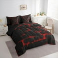 thumbnail image 3 of Feelyou Pixel Grid Miners Bedding Comforter Set 7pcs, Video Games Plaid Lattice Queen Bedding Sets, Modern Honeycomb Abstract Reversible Queen Sheet Sets, Lightweight Room Decor, 3 of 7