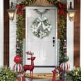 thumbnail image 6 of dajkiuy 11.8Inch Christmas Wreath for Front Door, Merry Christmas Wreath with Bow, Xmas Wreaths Ornaments, Christmas Door Wreath Flowers Ornaments for Holiday Party Decor, 6 of 6