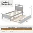 thumbnail image 3 of Costway Twin Size Platform Bed with Trundle Pull-out Trundle Headboard & Footboard Gray, 3 of 10