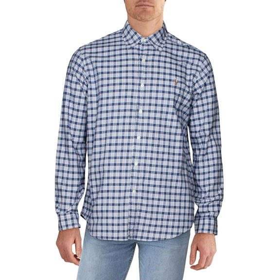 Ralph Lauren Men's Classic Fit Button Down Shirt Blue Size Large