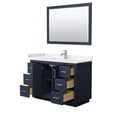 thumbnail image 3 of Wyndham Collection Miranda 48" Marble&Wood Single Bathroom Vanity in Blue/Nickel, 3 of 7