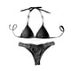 thumbnail image 2 of Traje de baño de 2 piezas para mujer, traje de baño , con cuello halter triangular, traje de baño con de imitación de cristal, ro Negro M Baoblaze Traje de bikini de mujer, 2 of 8