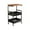 Black#2, variant on White Wooden Rolling Cart with Table - 30.31" Mobile Side Table with 2 Mesh Shelves & Open Storage, Compact Nightstand for Living Room, Bedroom, Kitchen - 77x43x30cm Sofa Coffee Table Organizer
