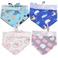 thumbnail image 2 of 4 pañuelos de algodón para el cuello de perro, babero triangular, lavables, estampados, ropa para mascotas (L 72,5 x 49 cm), 2 of 14