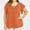 Orange, variant on Sevevn Fashion Woman Casual V-Neck Solid Print Lace Short Sleeve T-Shirt Summer Plus Size Tops