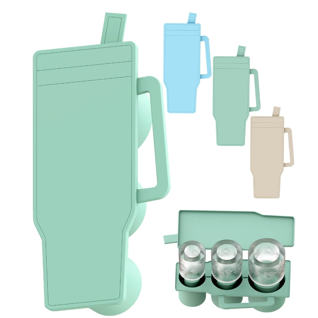 Oasiva Cylinders Ice Tray Mold with Lid Practical Ice Maker for Insulated Drinkware
