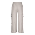 thumbnail image 6 of Mifsaly Women's Cargo Pants High Waisted Parachute Pants Lightweight Relaxed Fit Baggy Athletic Joggers with Pockets for Outdoor Camping and Streetwear Beige,S, 6 of 7