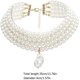 thumbnail image 1 of Collar colgante de perlas ZefeiWu Vintage Gargantilla Redonda 3 Capas Joyería Elegante, 1 of 1