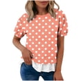thumbnail image 2 of Fewfanhot Womens Tops Puff Sleeve Crewneck T Shirts Dressy Casual Blouses Spring Outfits Fashion Clothes, 2 of 7