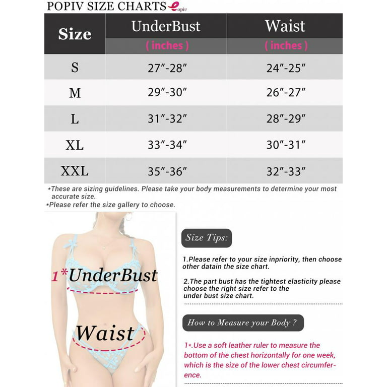 popiv Heart Embroidered Lingerie for Women Sexy 2 Piece Lace Lingerie Set  Mesh Bra and Panty Set 