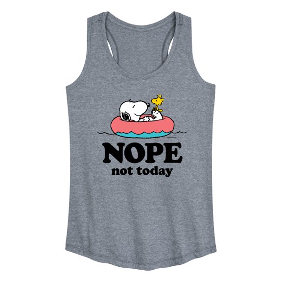 Peanuts - Pool Nope Not Today - Women's Racerback Graphic Tank