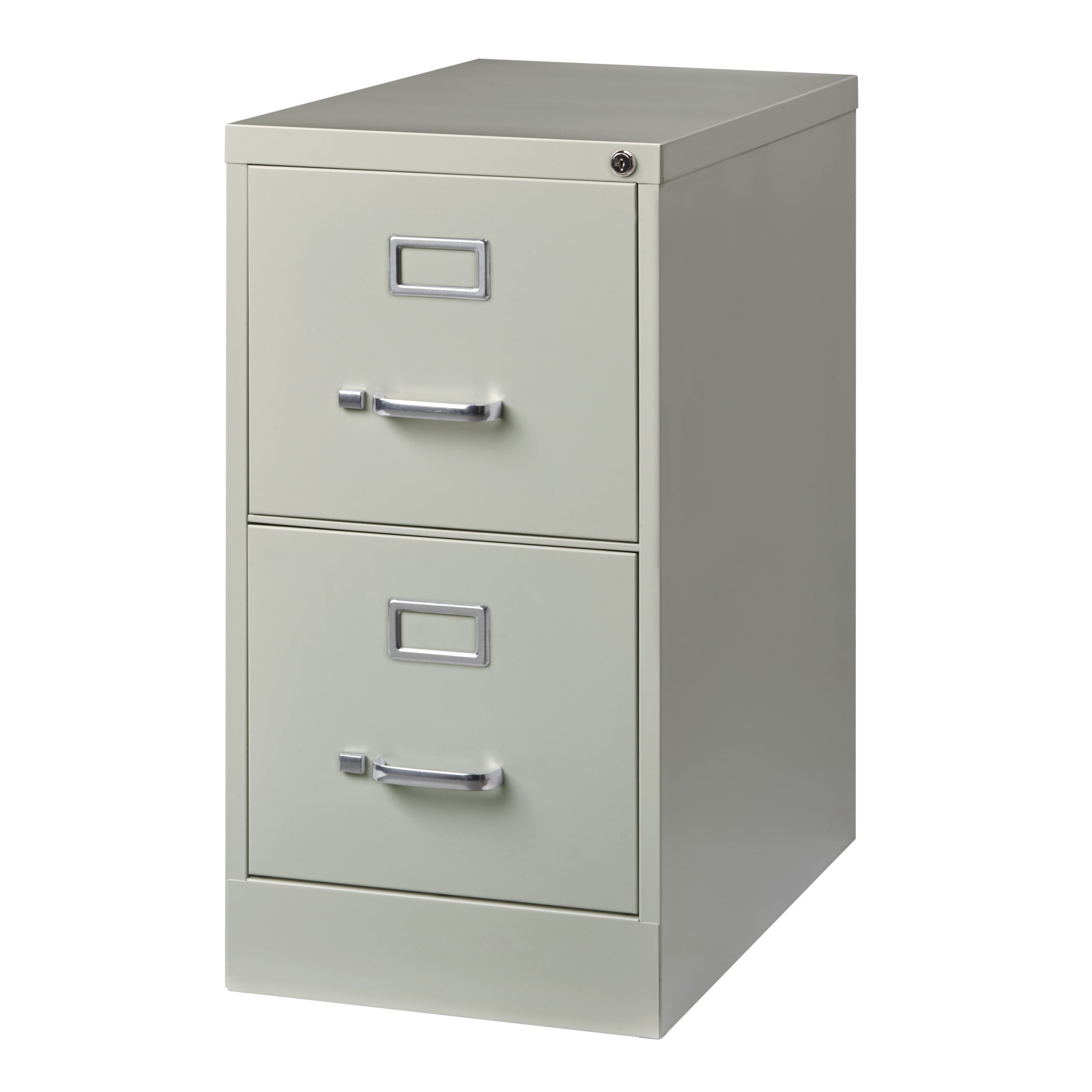 Hirsh 2 Drawer Letter Locking Metal Vertical File Cabinet, 25" Deep, Gray