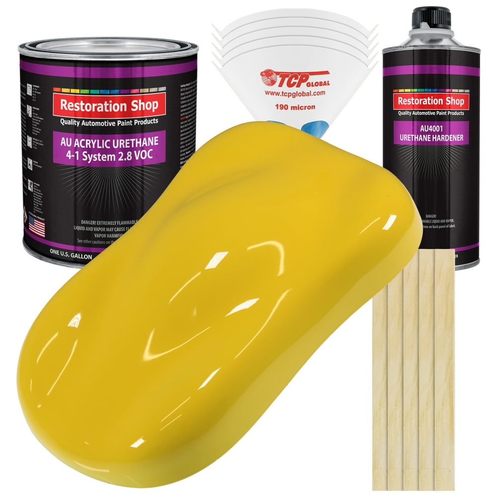 Restoration Shop Daytona Yellow Acrylic Urethane Auto Paint Complete Gallon Paint Kit, Single