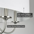 thumbnail image 2 of Kira Home Quinn 22" 5-Light Chandelier / Adjustable Chain Link Hanging Light + White Linen Drum Shade, Brushed Nickel, 2 of 7