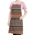 thumbnail image 5 of Black Geometric and Floral Pattern Apron-Garden Aprons for Women with Pockets-Cotton Linen Waterproof Kitchen Cooking Gardening Aprons Adjustable for Kitchen,Cooking,BBQ and Salon 33x27 Inch, 5 of 7