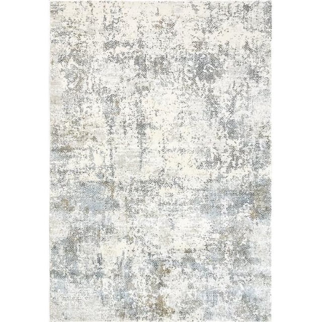 Dynamic Rugs QU4627061150 3 ft. 11 in. x 5 ft. 7 in. Quartz 27061 Rectangle Transitional Area Rug - 150 Ivory & Blue