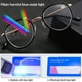 thumbnail image 3 of KOOSUFA Metal Round Blue Light Blocking Reading Glasses 3.50 Women Men Stylish Eyeglasses Readers Eyewear Transparent Brown, 3 of 8
