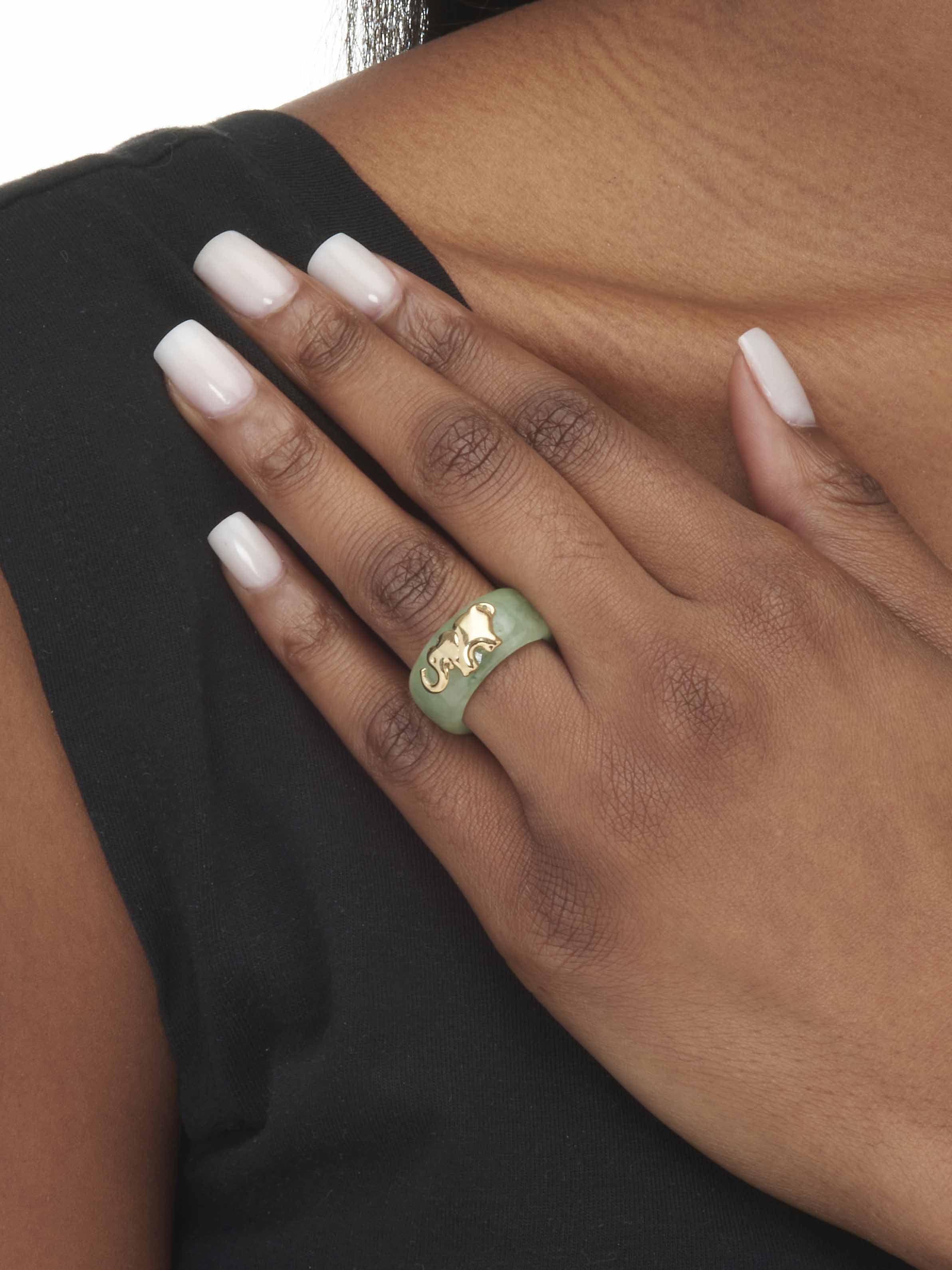Jade elephant ring best sale