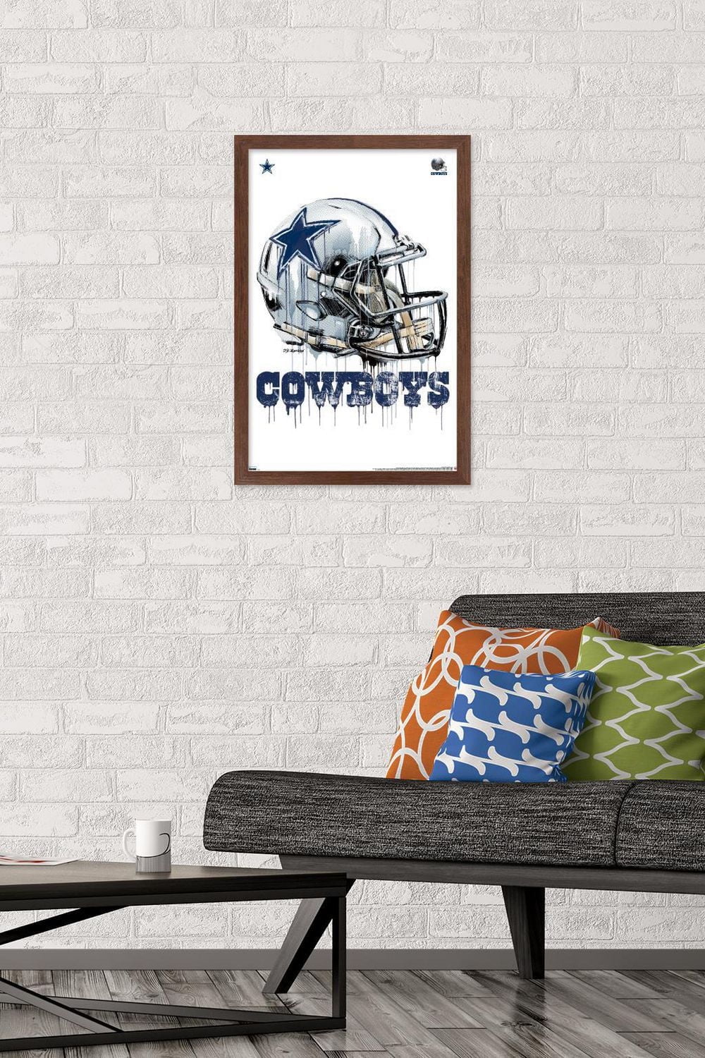 NFL Dallas Cowboys - Drip Helmet 20 Wall Poster, 22.375" x 34" Framed