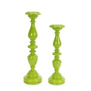 UPC 257554348892 product image for Set of 2 Tropicalia Bright Green Pillar Candle Holders 15.5