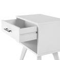 thumbnail image 6 of Camaflexi Mid Century Modern Nightstand 1 Drawer Night Stand with Open Shelf, White, 6 of 11