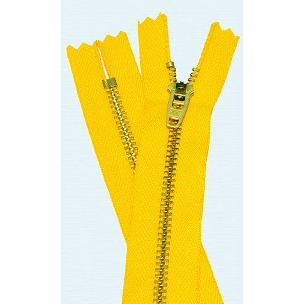 4" Zipper YKK Pants Brass Zipper 4.5 506 Brite Yellow (3 Zippers