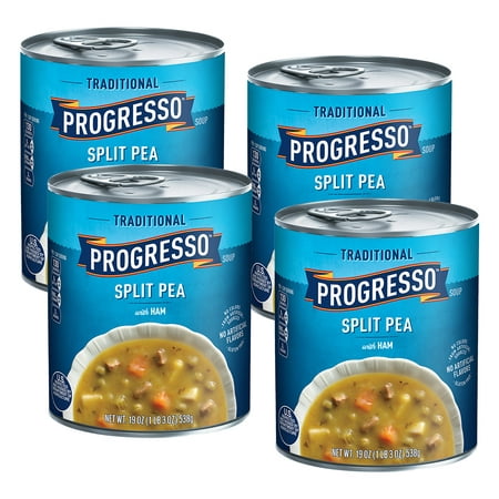 (4 Pack) Progresso Traditional Split Pea With Ham Soup, 19 (Best Bean Soup With Ham Bone)