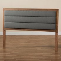 Bowery Hill Dark Gray and Brown Finished Wood Full Size Headboard