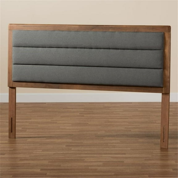 Bowery Hill Dark Gray and Brown Finished Wood Full Size Headboard